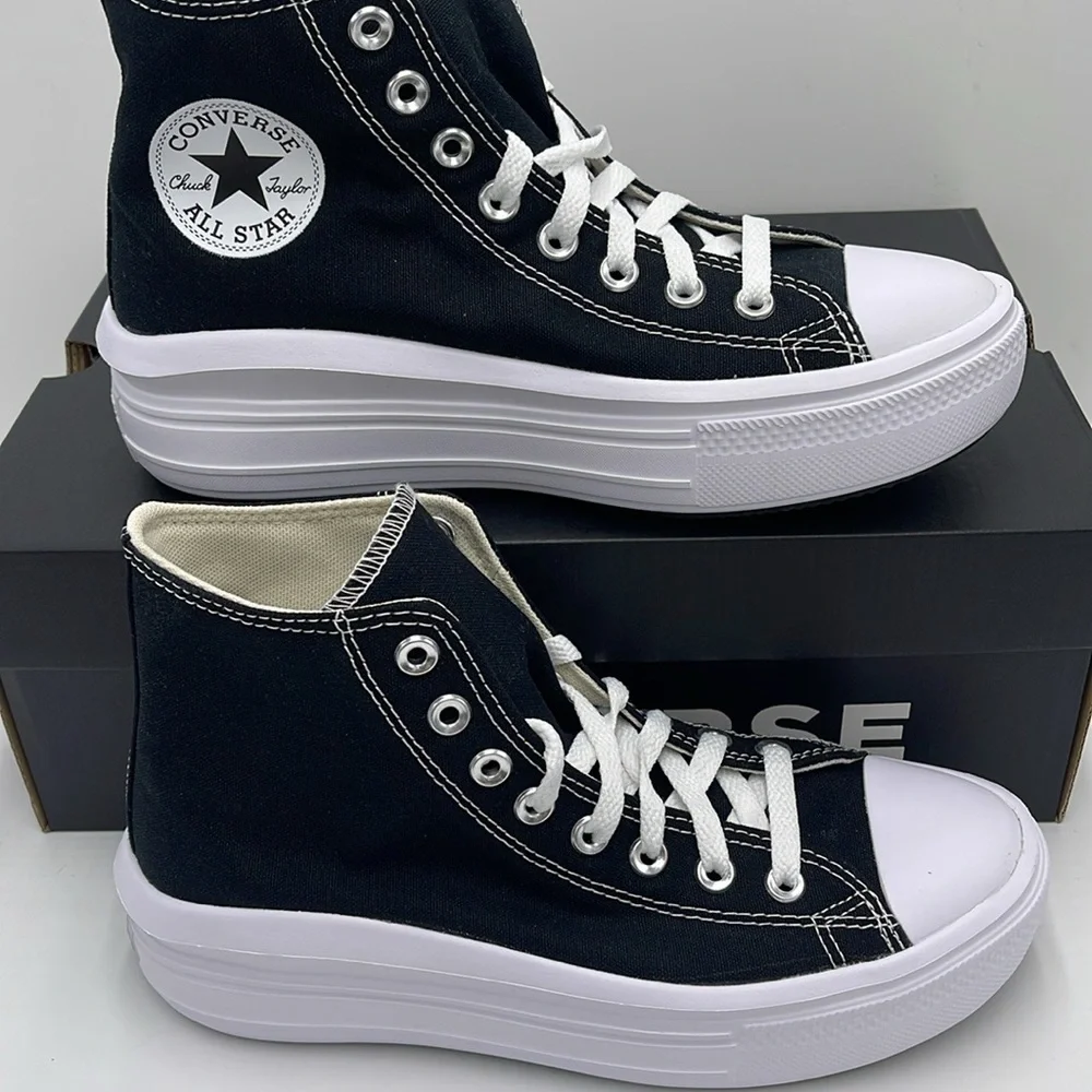 Converse WMNS CTAS MOVE HI
BLACK/NATURAL IVORY/WHITE 568497C Platforms Sneakers - Picture 2 of 16